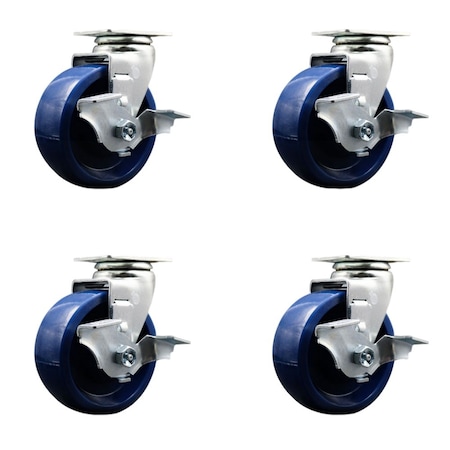 Service Caster Tool Box Caster Wheel Set 5'' Solid Polyurethane Swivel Casters, 4PK TOOL-SCC-20S520-SPUB-TLB-4